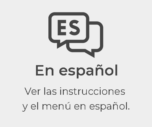 Ver las instrucciones y el menu en español